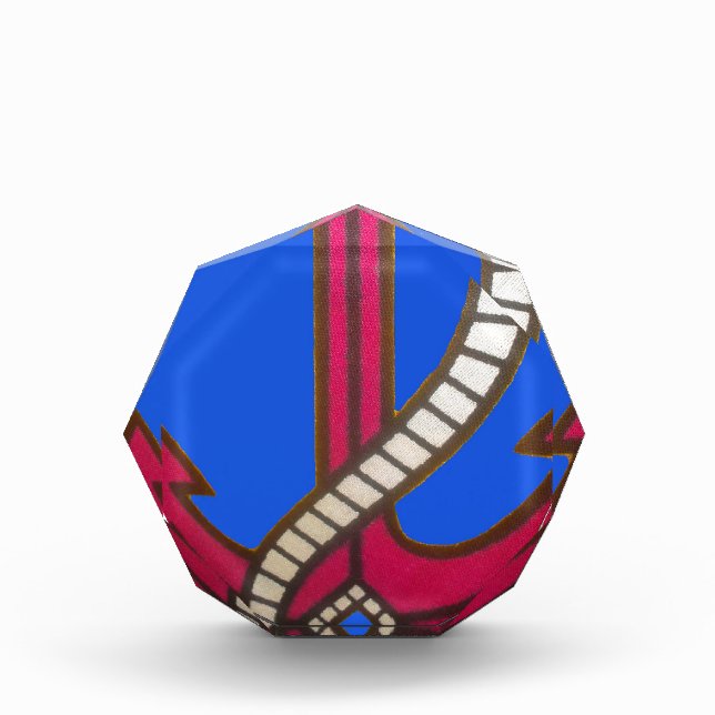 Red Anchor Art Print Acrylic Award (Front)