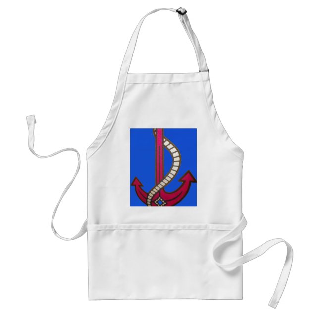 Red Anchor Art Print Adult Apron (Front)