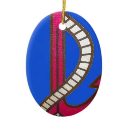 Red Anchor Art Print Ceramic Ornament