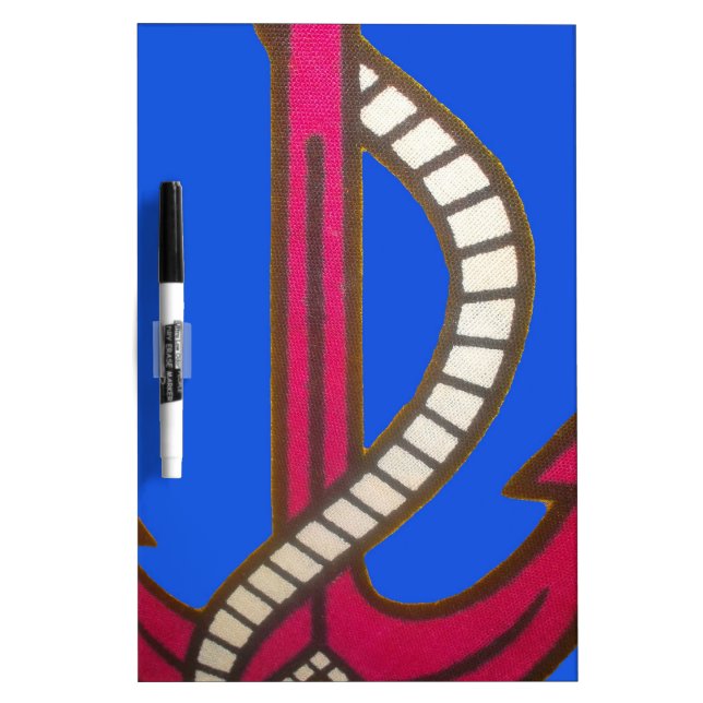 Red Anchor Art Print Dry Erase Board (Front)