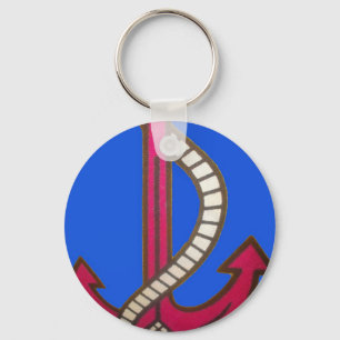 Red Anchor Art Print Keychain