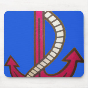 Red Anchor Art Print Mouse Pad