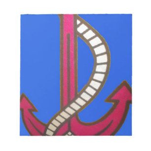 Red Anchor Art Print Notepad