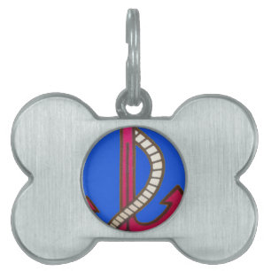 Red Anchor Art Print Pet Tag