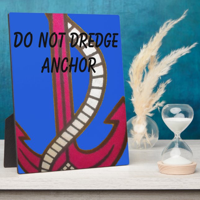 Red Anchor Art Print Plaque (Side)