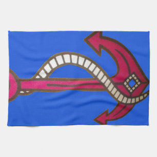 Red Anchor Art Print Towel