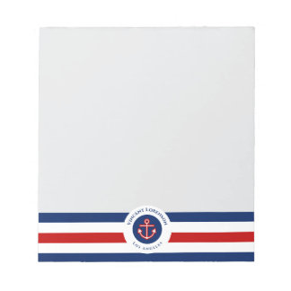 Red Anchor Boat Yacht Nautical Specialist Notepad