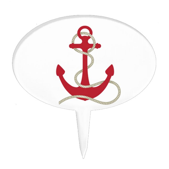 Red Anchor Cake Topper (Front)