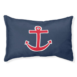 Red Anchor Dog Bed