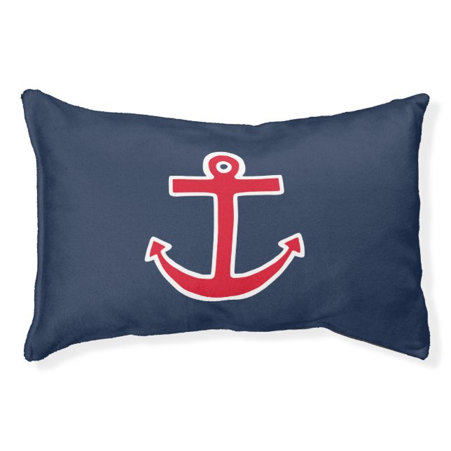 Red Anchor Dog Bed (Front)