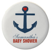 Red Anchor Nautical Baby Shower Chocolate Covered Oreo (Front)