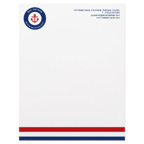 Red Anchor Nautical Boat Yacht Nautical Related  Letterhead
