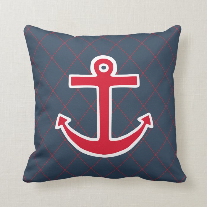 Red Anchor  Pillow