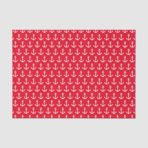 Red Anchors Away Tissue Paper