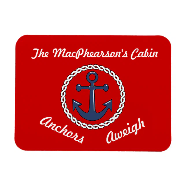 Red Anchors Aweigh Stateroom Door Marker Zazzle