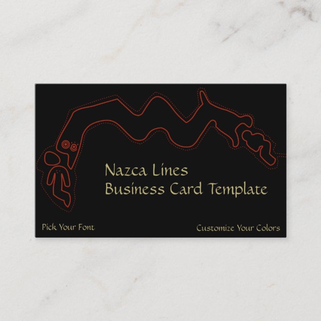 Red Ancient Alien Logo Nazca Lines Business Card (Front)