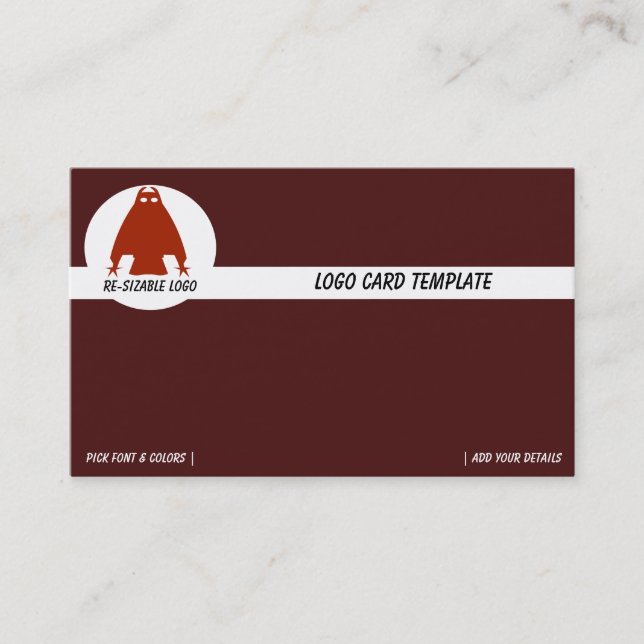 Red Ancient Owl Logo Business Card (Front)