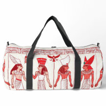 Red Ancient Print Duffel Bag