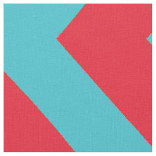 Red and Aqua Blue Chevron Stripe Fabric