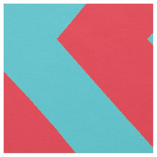 Red and Aqua Blue Chevron Stripe Fabric