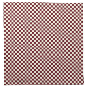 Red and Beige Checkered Cloth Napkin