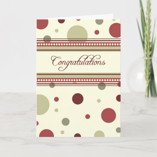 Red and Beige Dots Employee Anniversary Card