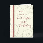 Red and Beige Granddaughter Birthday Card<br><div class="desc">Birthday card for granddaughter with modern and simple red and beige design and thoughtful verse.</div>