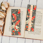 Red and beige koi fish pattern and Chinese quote Bookmarks<br><div class="desc">Red and beige koi fish pattern and Chinese reading quote Bookmark. The bookmark is a delicate piece of art,  featuring a pattern of koi fish on abstract background. A clean white band runs vertically,  displaying the family name alongside the inspiring Chinese quote,  "A family of scholars and books."</div>