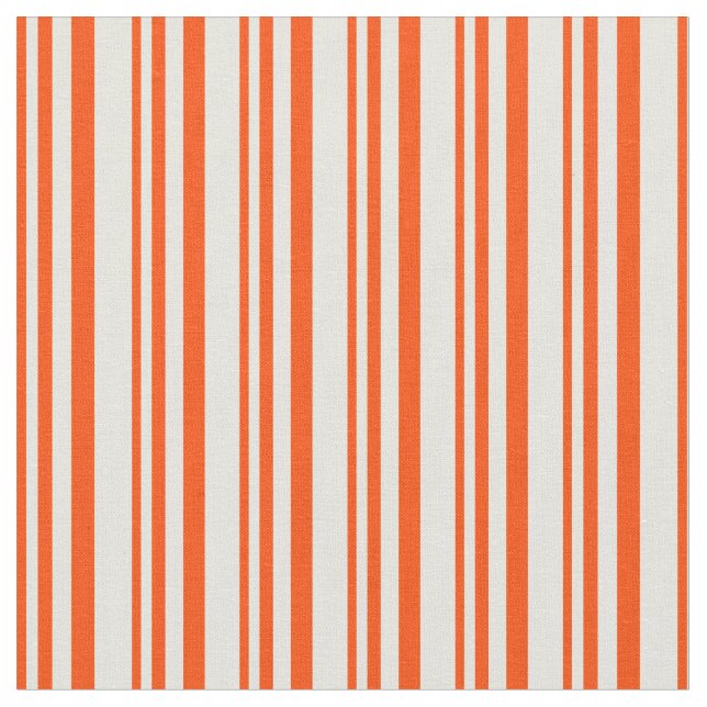 Red and Beige Striped/Lined Pattern Fabric (Close Up)
