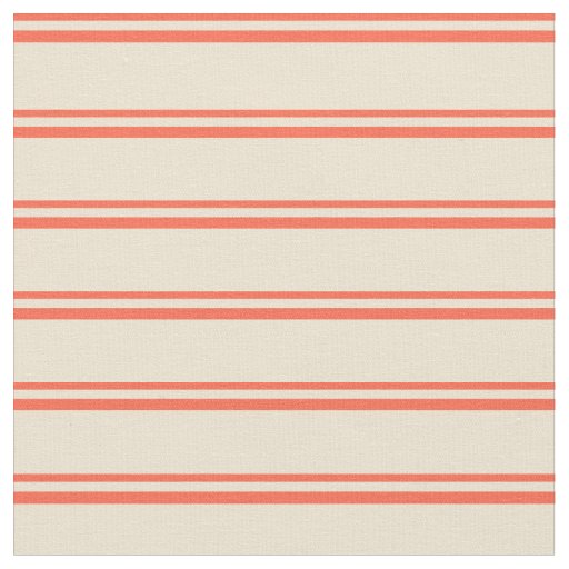 Red and Beige Stripes/Lines Pattern Fabric