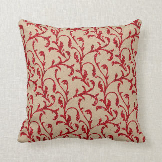 Red and Beige Throw Pillow