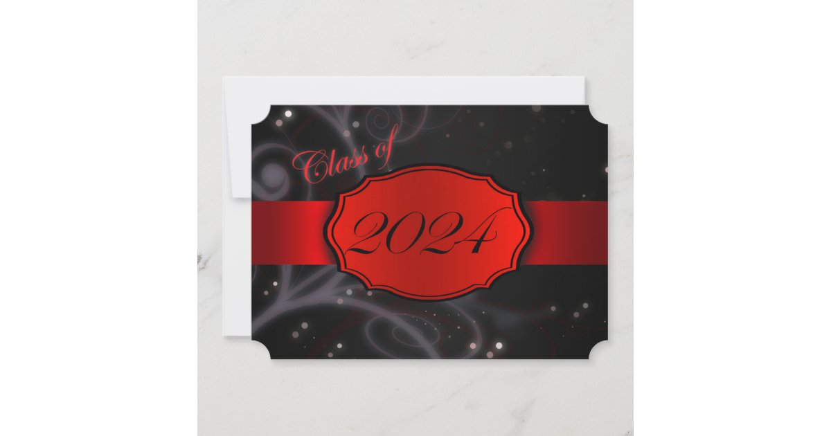 Red and Black 2024 Graduation Invitation | Zazzle