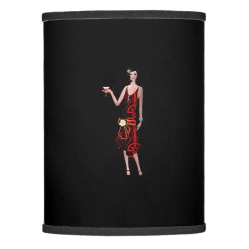 Red and Black 20s flapper home staging lamp
