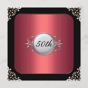 Red and Black  30th  Birthday Party Invitation