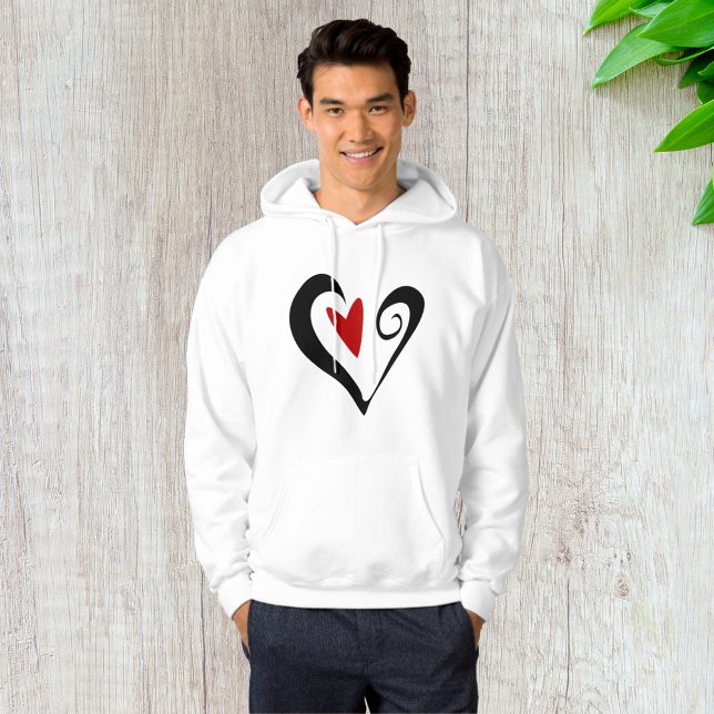 Red and Black Abstract Heart Modern Romantic Hoodie (Creator Uploaded)