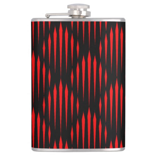 Red and Black abstract line pattern Flask