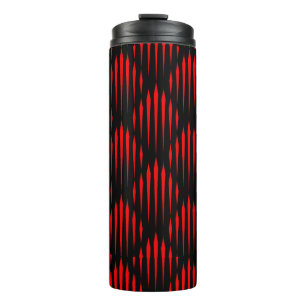 Red and Black abstract line pattern Thermal Tumbler