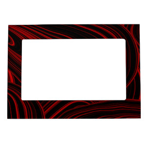 Red and Black Abstract Marble Wavy Art Pattern Magnetic Frame