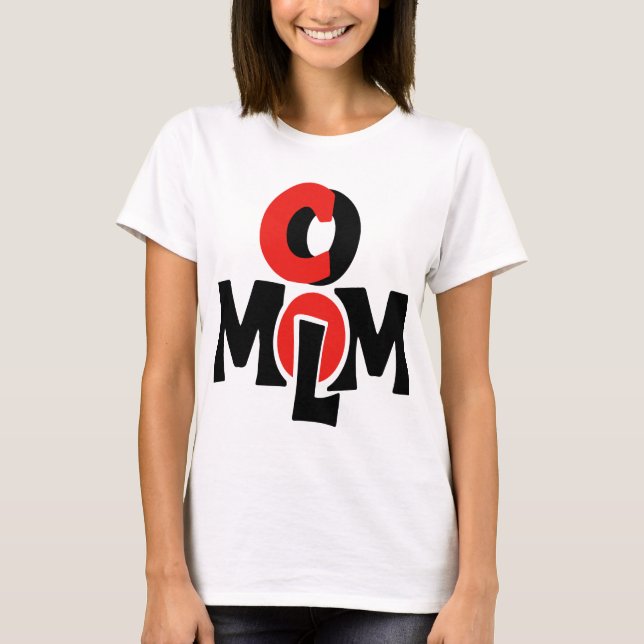 Red and black abstract mom logo design with modern T-Shirt (Front)