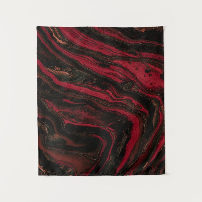 Red and black abstract painting tapestry (Front)