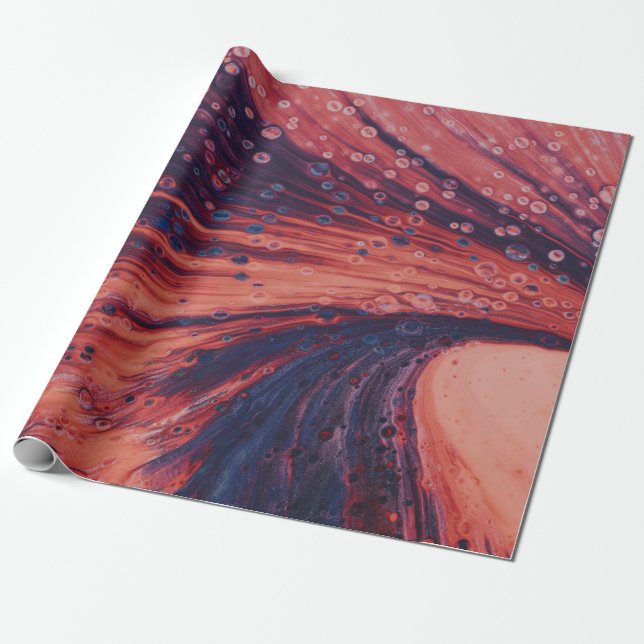 Red and black abstract painting wrapping paper (Unrolled)