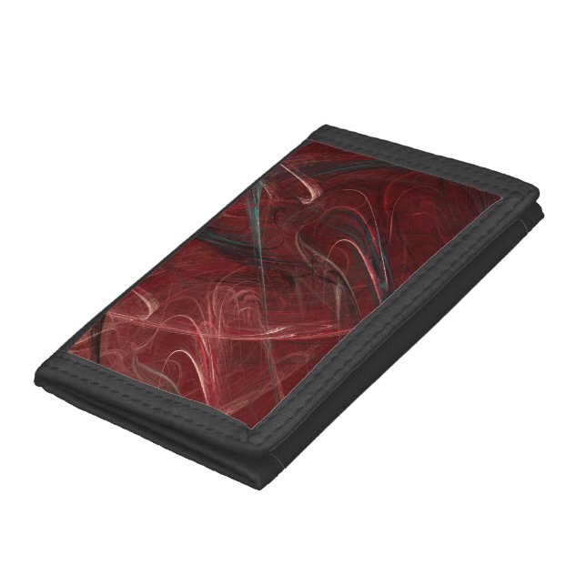 Red and Black abstract   Trifold Wallet (Bottom)