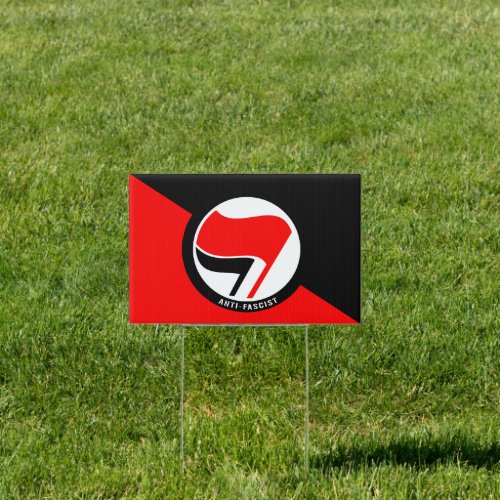 Red and Black Action Anti_Fascism Flag Sign
