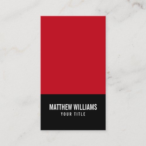 Red and black add your own logo modern generic business card