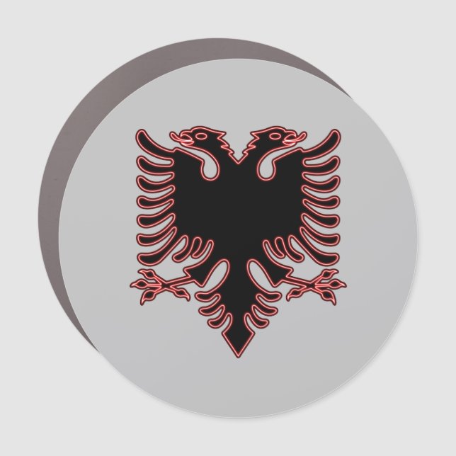 Red and black Albanian coat of arms Car Magnet (Front)