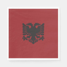 Red and Black Albanian Eagle Cocktail Napkins