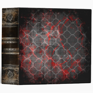 Red and Black Antique Renaissance Ancient Tome 3 Ring Binder
