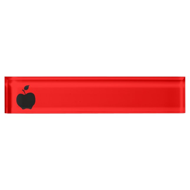 Red and Black Apple Name Plate (Front)