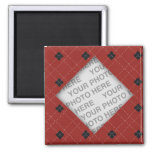 Red and Black Argyle Photo Magnet