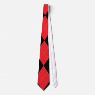 Red and Black Argyle Tie